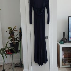 Long draping open back dress